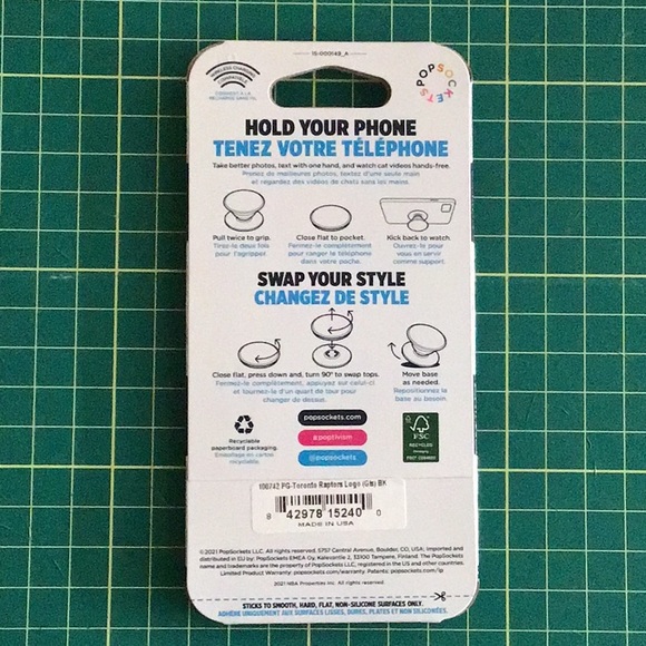BRAND NEW POPSOCKETS POPGRIP TORONTO RAPTORS - Picture 2 of 3